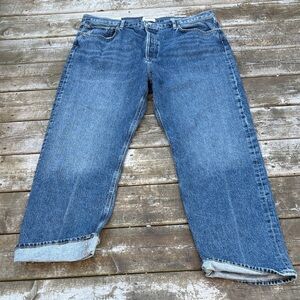 NWT Agolde Women's ‘Fran’ low slung/ straight Jeans in Classic Blue size 34